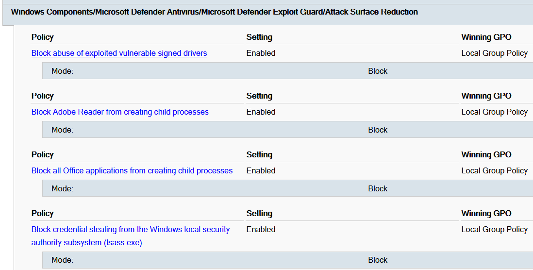 Custom ADMX Group Policy Result Screenshot