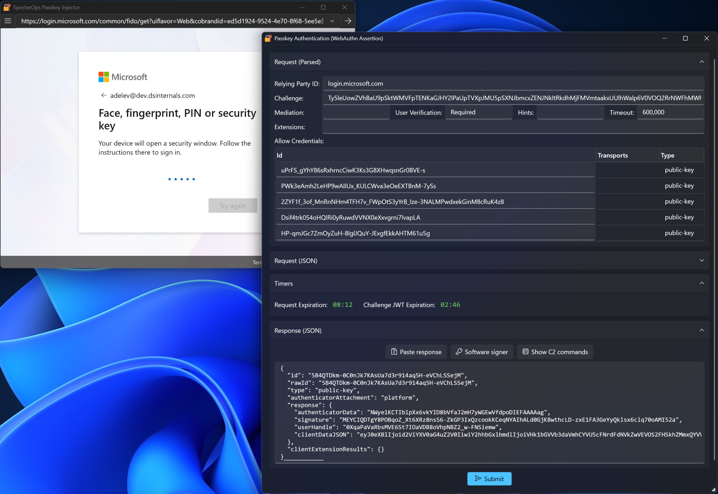 Passkey injector screenshot